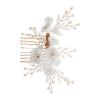 BIUDECO European Bridal Hair Side Comb Pearl and Clay Decor Wedding Hair Accessory view 1