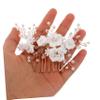 BIUDECO European Bridal Hair Side Comb Pearl and Clay Decor Wedding Hair Accessory view 4
