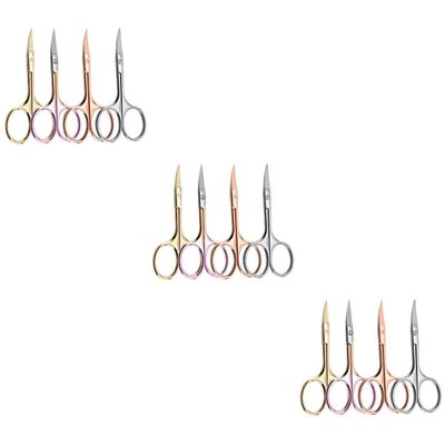 Beaupretty 3sets Stainless Steel Mustache Beard Trimming Scissors Colorful Design for Professional Grooming Durable Material for Home Barber Use Random 4pcs*3