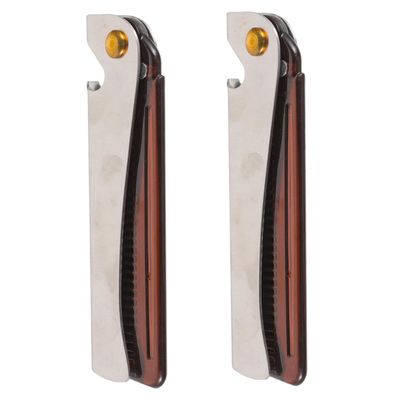 BIUDECO 2pcs Stainless Steel Beard Comb Folding Portable Combs for Men's Grooming Hair Styling Shaving Brush