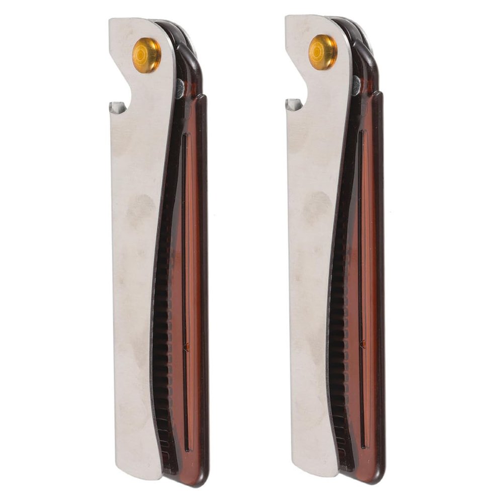 BIUDECO 2pcs Stainless Steel Beard Comb Folding Portable Combs for Men's Grooming Hair Styling Shaving Brush