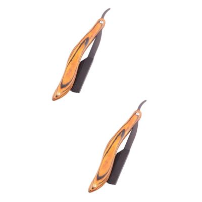 VICASKY 2pcs Wooden Handle Manual for Men Stainless Steel Travel Shaving Tool for Smooth Precision Grooming Portable Design for Home and Outdoor Use