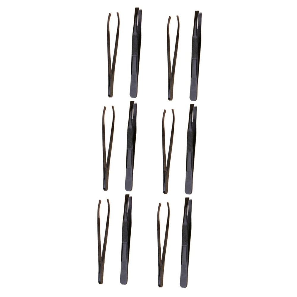 Beaupretty 12pcs Stainless Steel Eyebrow Tweezers Precision Eyebrow Trimmer Shaping for Easy Hair Removal Convenient Portable Cosmetic Accessories Plated Finish