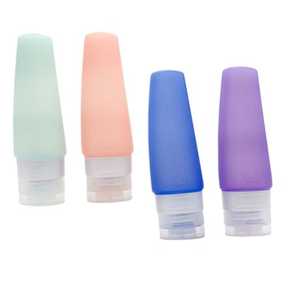 VICASKY 4pcs Travel Bottles Leakproof Silicone Cosmetic Containers for Lotion Toiletries Each Soft Light for Travel Business Trips
