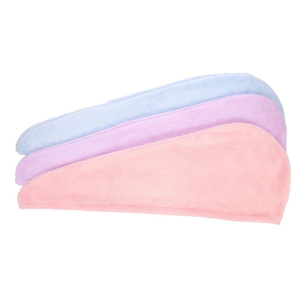 Beaupretty 3pcs Absorbent Hair Drying Cap for Women Fast Drying Towel Wrap for Curly Hair Gentle Fleece Material Compact Light Travel-Friendly