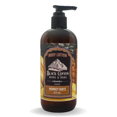 Black Canyon Monkey Farts Scented Body Lotion with Lanolin and Jojoba Oil, 12 Oz