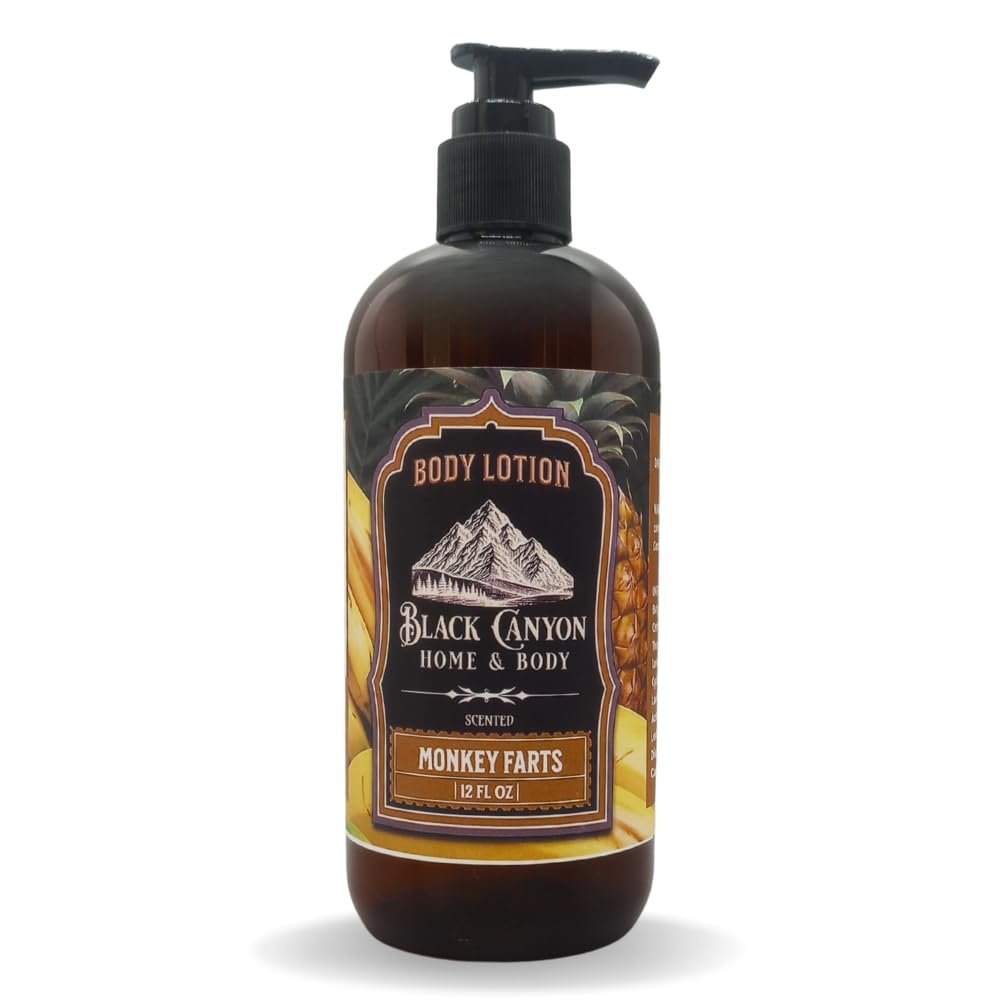 Black Canyon Monkey Farts Scented Body Lotion with Lanolin and Jojoba Oil, 12 Oz
