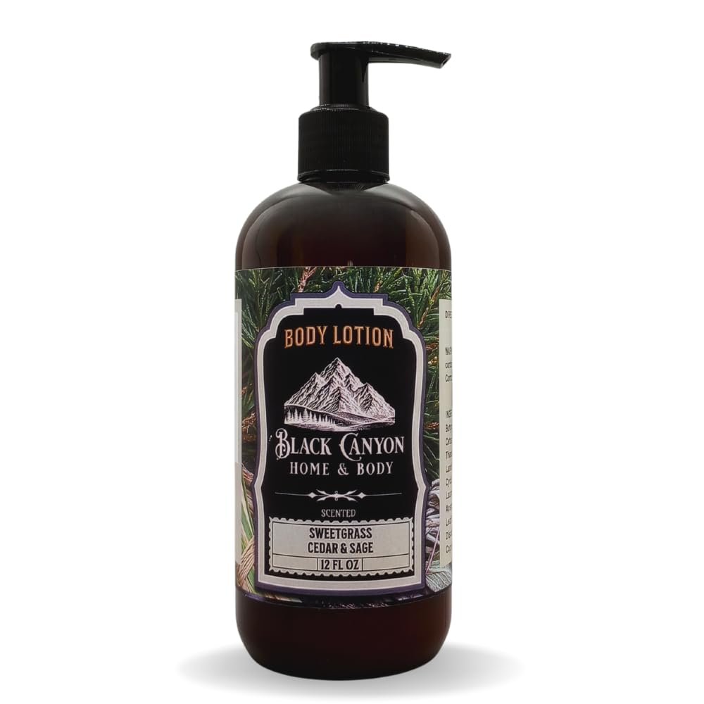 Black Canyon Sweetgrass Cedar & Sage Scented Body Lotion with Lanolin and Jojoba Oil, 12 Oz