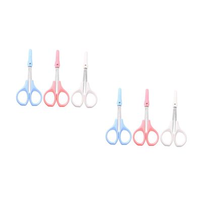 Ipetboom 6pcs Stainless Tool Curved Eyebrow Scissors Straight Eyelash Scissors for Precise Grooming and Trimming Portable and Travel-friendly