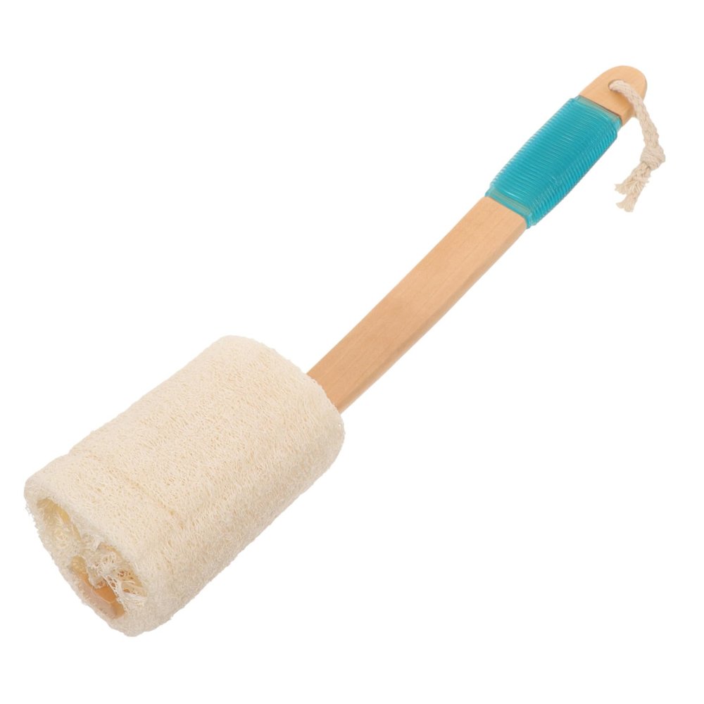 NULYLU Home Use Skin Scrubber Bath Brush Wood and Loofah Material Slip Design