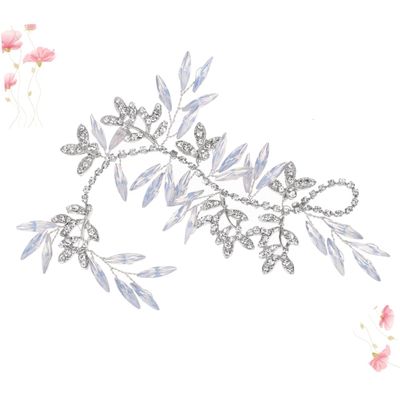 Beaupretty 1PC Exquisite Silver Bridal Hair Comb Elegant Rhinestone Leaves Design Wedding Hair Accessory for Brides and Special Occasions