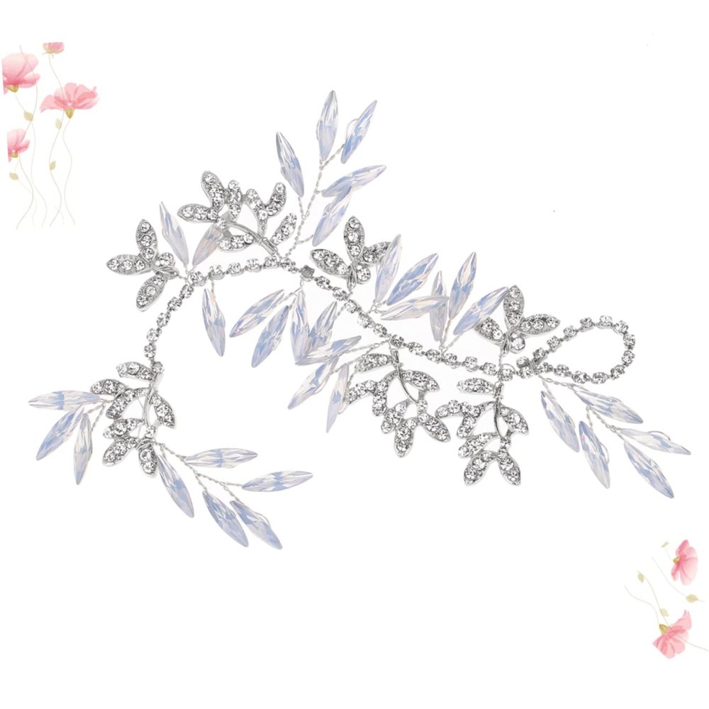Beaupretty 1PC Exquisite Silver Bridal Hair Comb Elegant Rhinestone Leaves Design Wedding Hair Accessory for Brides and Special Occasions