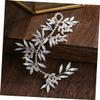 Beaupretty 1PC Exquisite Silver Bridal Hair Comb Elegant Rhinestone Leaves Design Wedding Hair Accessory for Brides and Special Occasions view 4