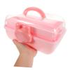 Alipis Hair Accessories Organizer Box for Girls 3 Layer Plastic Storage Case with Compartments Hairpin Hair Tie Scrunchie Holder for Desktop Use Dustproof Jewelry Display view 3