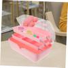 Alipis Hair Accessories Organizer Box for Girls 3 Layer Plastic Storage Case with Compartments Hairpin Hair Tie Scrunchie Holder for Desktop Use Dustproof Jewelry Display view 4