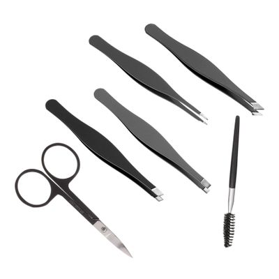Beaupretty 6pcs Eyebrow Clamp Set Stainless Steel Shaper for Women Facial Hair Removal Tweezers Makeup Tool for Friends Families