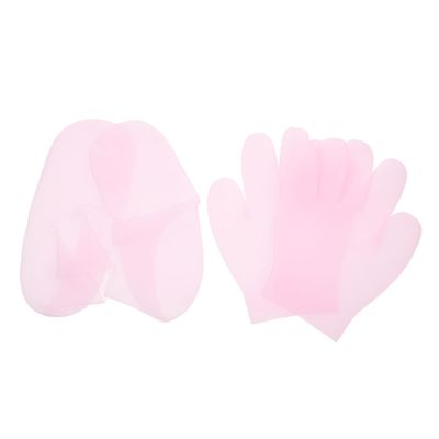 CALLARON 2pairs Moisturizing Gel Spa Socks and Gloves Hand and Foot Care Reusable Antislip Design for Overnight Hydration and Repair Color for Home and Travel