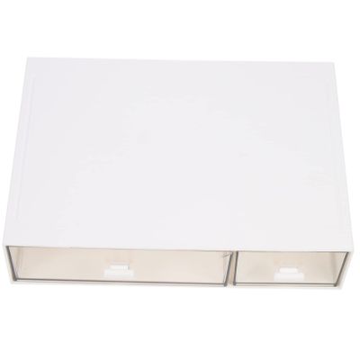 Angoily Drawer Style Desktop Organizer Table Makeup Stationery Storage Box White