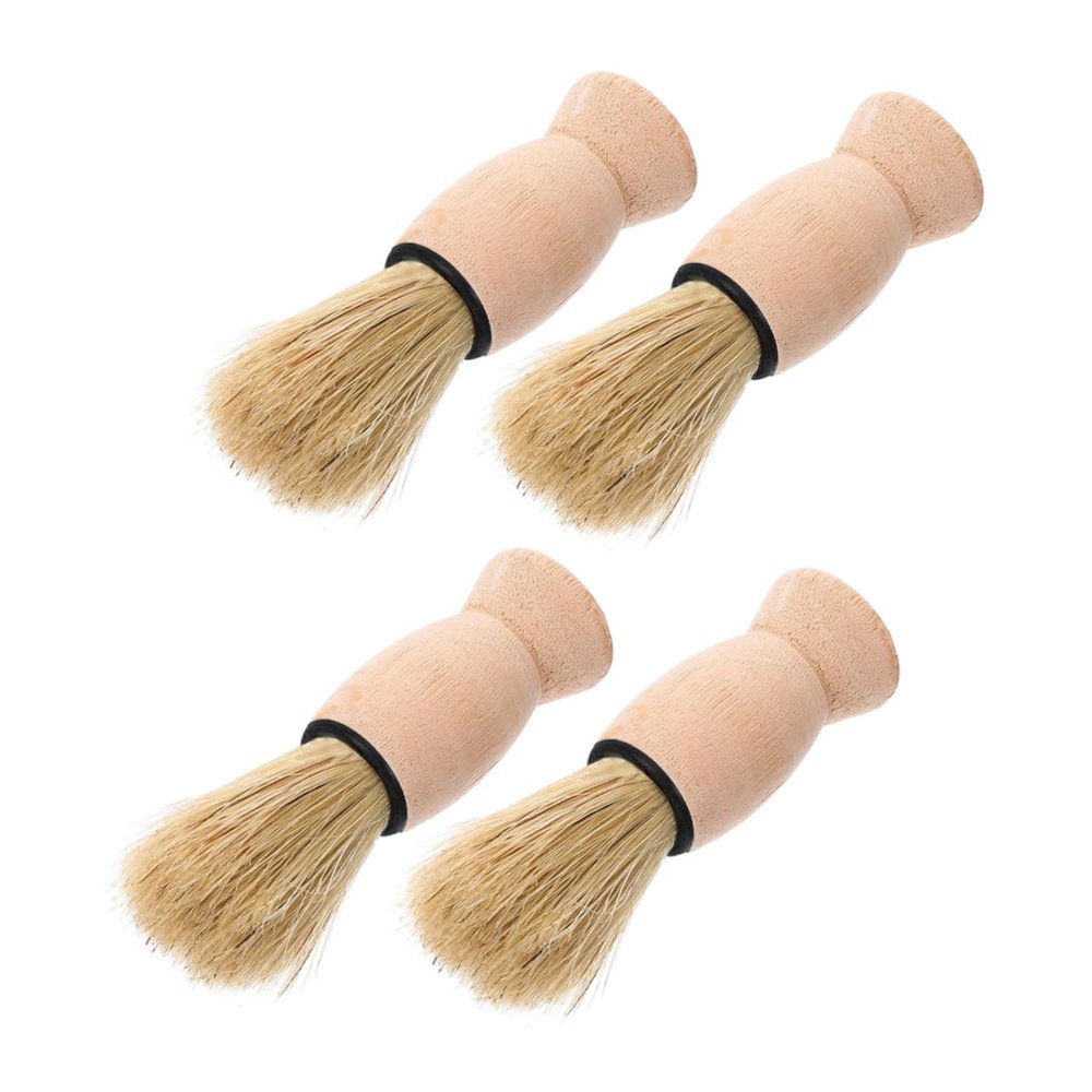 Baluue 4pcs Beard Brush for Men Barber Neck Duster Wet Shave Brush Men's Grooming Tool