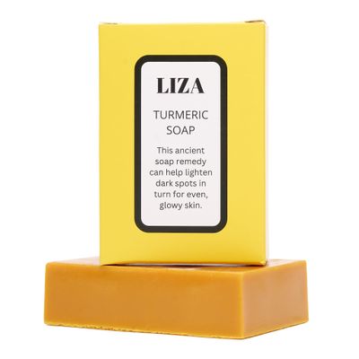 Liza Cosmetics Turmeric Bar Soap  Facial Cleanser for Acne, Dark Spots & Glowing Skin, Gentle & Hydrating 2.4 oz