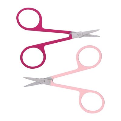 CALLARON 2pcs Eyebrow Scissors and Ergonomic Eyebrow Trimmer for Precise Grooming Salon Stainless Steel Design Includes and Colors