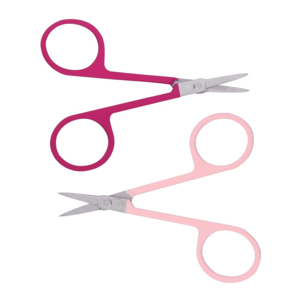 CALLARON 2pcs Eyebrow Scissors and Ergonomic Eyebrow Trimmer for Precise Grooming Salon Stainless Steel Design Includes and Colors