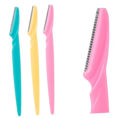 SAFIGLE 24pcs Professional Eyebrow Hair Trimmer Stainless Steel Razor Beauty Tool for Stylish Brows Lightweight Non-slip Grip Easy to Clean Random Color