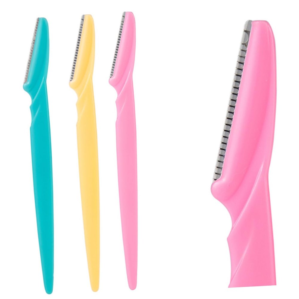 SAFIGLE 24pcs Professional Eyebrow Hair Trimmer Stainless Steel Razor Beauty Tool for Stylish Brows Lightweight Non-slip Grip Easy to Clean Random Color