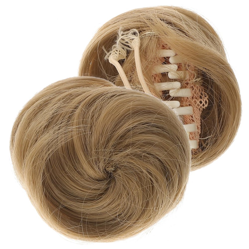 HONMEET 2pcs Ponytail Chignon Hair Bun Extensions Fake Bun Hair Pieces for Women Updo Hairpiece