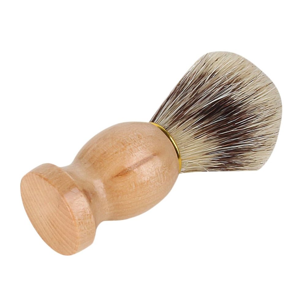 DEARMAMY Wood Handle Beard Brush for Men Badger Hair Shaving Tool Styling Grooming Brush for Barbershop