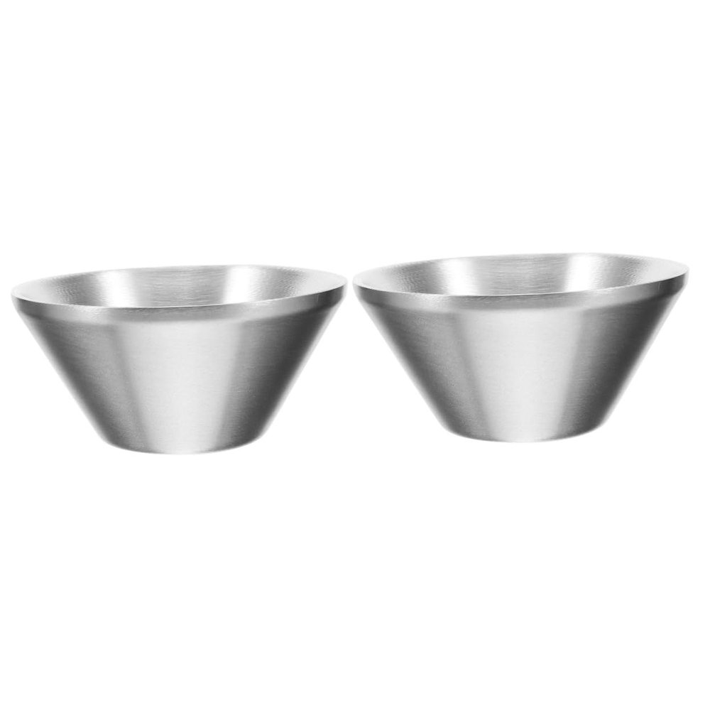 VICASKY 2pcs Men Shaving Supplies Shave Bowl and Stand Stainless Steel Elegant Easy Cleaning