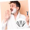 VICASKY 2pcs Men Shaving Supplies Shave Bowl and Stand Stainless Steel Elegant Easy Cleaning view 4