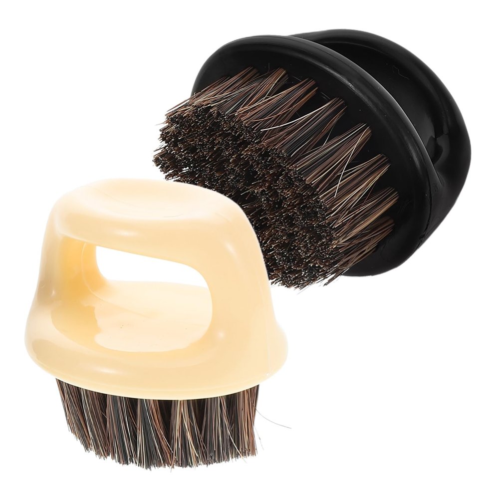 ERINGOGO 2pcs Men's Barber Beard Care Tools Professional Barber Brush Set Soft Bristles Facial Hair Brush Knuckle Styling and Sweeping for Grooming