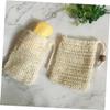 CALLARON 4pcs Foaming Net Bubble Maker Bag Facial Net Soap Storage Bag Burlap Drawstring Soap Holder Face Washing for Home Travel view 2