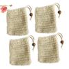CALLARON 4pcs Foaming Net Bubble Maker Bag Facial Net Soap Storage Bag Burlap Drawstring Soap Holder Face Washing for Home Travel view 4