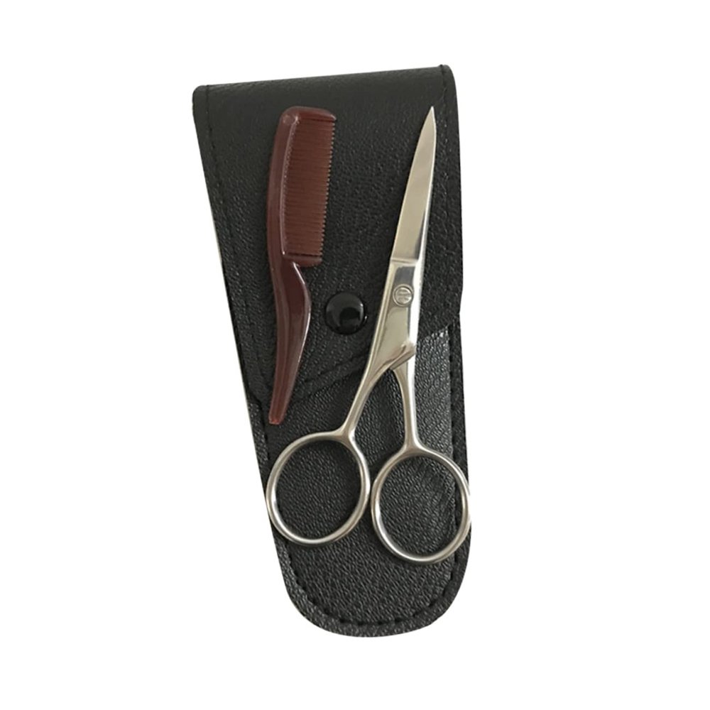 Healeved Stainless Steel Eyebrow Scissors Set 2 Piece Trimmer Kit for Precision Grooming Curved Tips for Safe Eyebrow and Beard Trimming for Men and Women
