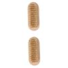 Happyyami 2pcs Wooden Nail Brushes Natural Boar Bristles for Manicure and Pedicure Double-sided Cleaning Brush for Fingernails and Toes for Home Use and Pet Grooming view 1
