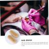 Happyyami 2pcs Wooden Nail Brushes Natural Boar Bristles for Manicure and Pedicure Double-sided Cleaning Brush for Fingernails and Toes for Home Use and Pet Grooming view 2