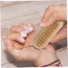 Happyyami 2pcs Wooden Nail Brushes Natural Boar Bristles for Manicure and Pedicure Double-sided Cleaning Brush for Fingernails and Toes for Home Use and Pet Grooming view 3