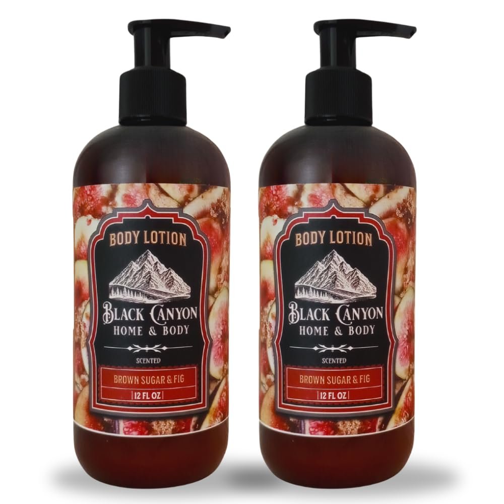 Black Canyon Brown Sugar & Fig Scented Body Lotion with Lanolin and Jojoba Oil, 12 Oz (2 Pack)