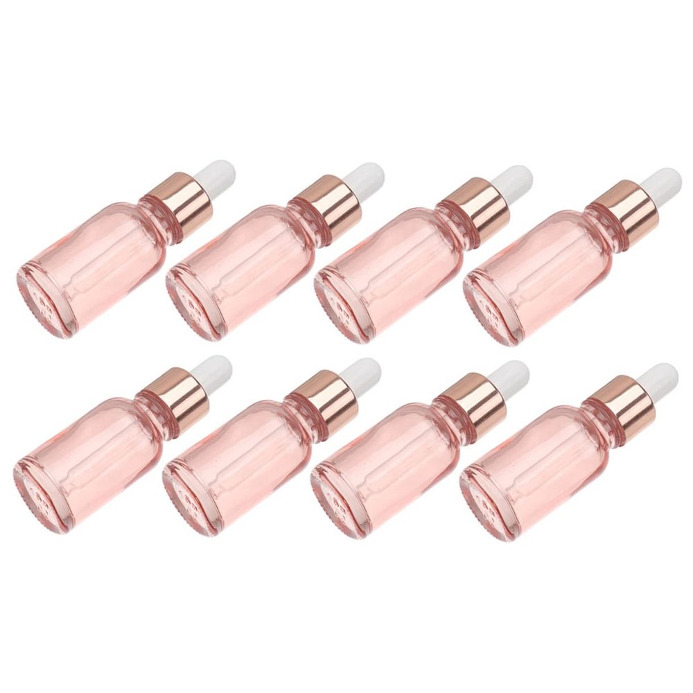 NULYLU 8pcs Glass Dropper Bottles Portable Essential Oil Containers Leak Design for Travel Outdoor Use for Aromatherapy Liquid Storage