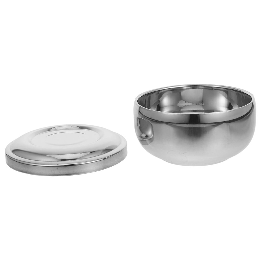 GLEAVI Stainless Steel Shaving Bowl for Men Lid Barber Beard Wet Shave Soap Dish Shaving Cream Brush Mug Men's Bowl