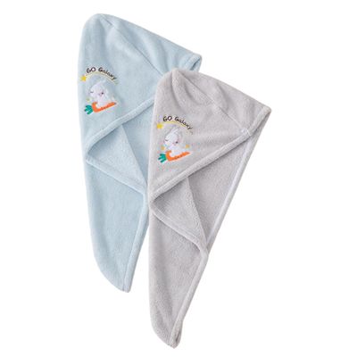 Beaupretty 2pcs Quick-Drying Hair Towels Double-Layer Head Towels Fleece Practical Bath Hair Wrap for Women Girls
