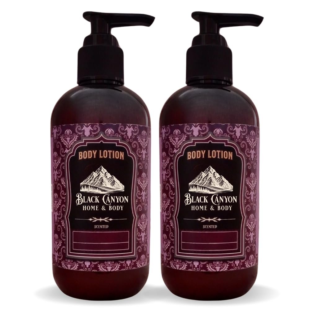 Black Canyon Black Currant & Rose Scented Body Lotion with Lanolin and Jojoba Oil, 12 Oz (2 Pack)
