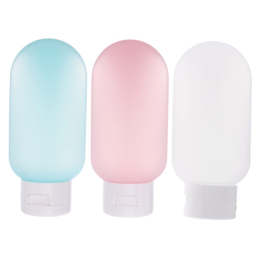 Healeved 3pcs Travel Dispensers Set Squeeze Bottles for Lotion Makeup Sample Empty Bottle Leak Portable Safe Material