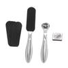 DEARMAMY 1set Stainless Steel Calluses Remover Pedicure Tool Set Foot Care Kit Blades Coarse and Fine Sandpapers Nail Clipper Foot File for Home and Travel Use view 1