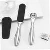 DEARMAMY 1set Stainless Steel Calluses Remover Pedicure Tool Set Foot Care Kit Blades Coarse and Fine Sandpapers Nail Clipper Foot File for Home and Travel Use view 3