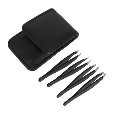 Beaupretty 1set Stainless Steel Eyebrow Tweezers Professional Beauty Eyebrow Clips for Grooming Ergonomic Design Angle for Fine Hair Home Beauty Tool