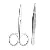 VICASKY Stainless Steel Eyebrow Scissor and Tweezer Set Compact Brow Trimming Tools for Precise Eyebrow Shaping and Grooming Lightweight and Portable Beauty Makeup Accessories view 1