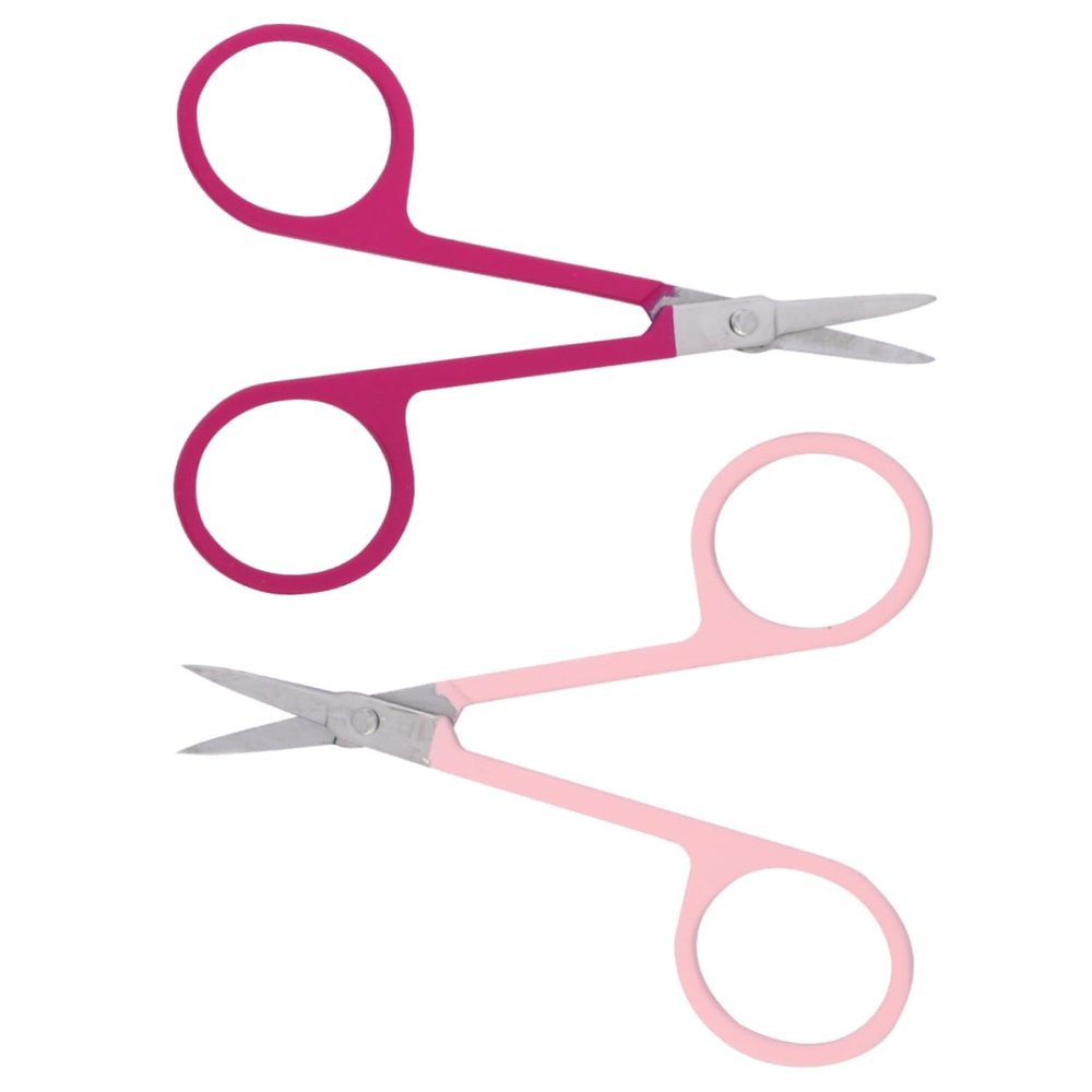 DEARMAMY 2pcs Eyebrow Scissors and Razor Lightweight Portable Trimmer for Precise Eyebrow Grooming for Home and Salon Use Ergonomic Design for Women